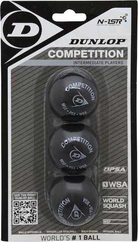 BLISTER DE 3 BALLES DE SQUASH COMPETITION - DUNLOP