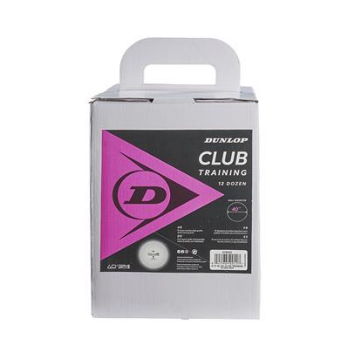 BOITE DE 12 BALLES DE TENNIS DE TABLE CLUB TRAINING - DUNLOP